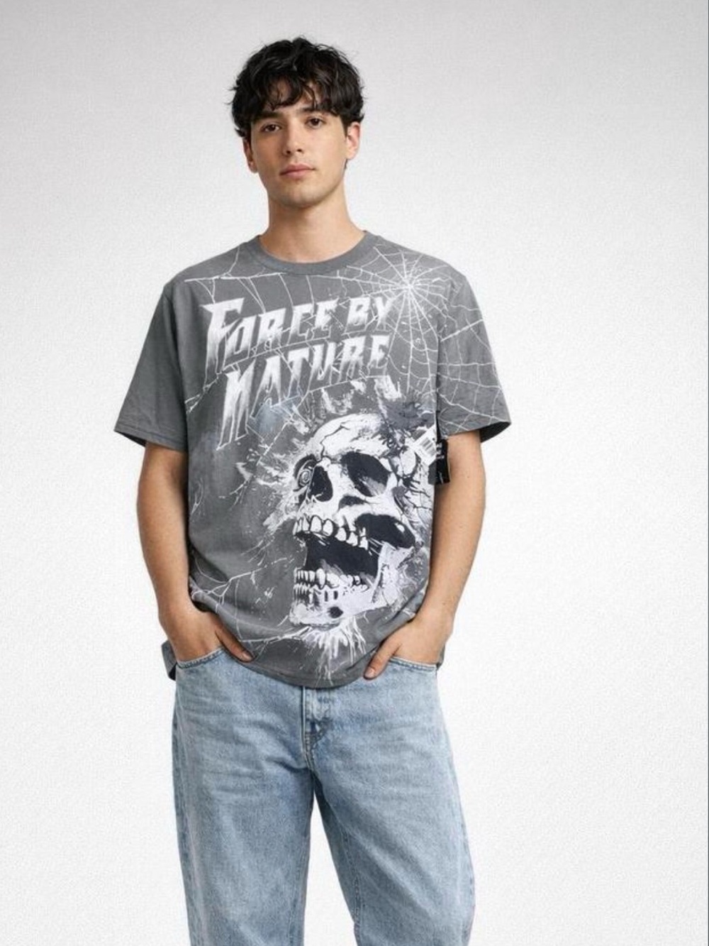 State of Crew Graphic Tee - Taupe with White Print
